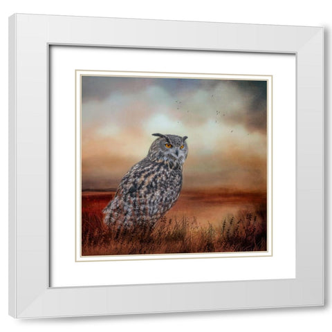 Visitor to the Marsh White Modern Wood Framed Art Print with Double Matting by Parker, Kelley
