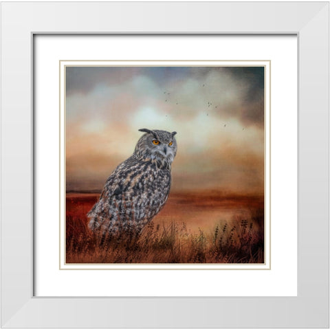 Visitor to the Marsh White Modern Wood Framed Art Print with Double Matting by Parker, Kelley