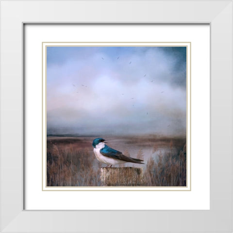Morning in the Marsh White Modern Wood Framed Art Print with Double Matting by Parker, Kelley