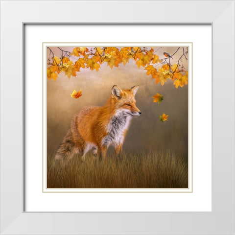Autumns Arrival White Modern Wood Framed Art Print with Double Matting by Parker, Kelley