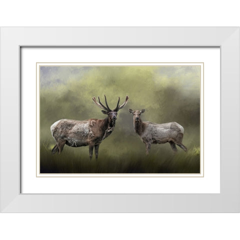 The Elks White Modern Wood Framed Art Print with Double Matting by Parker, Kelley