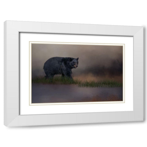 Waters Edge White Modern Wood Framed Art Print with Double Matting by Parker, Kelley