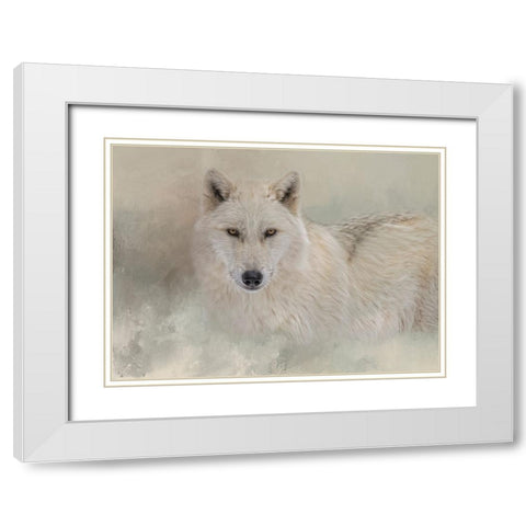 Snow Wolf White Modern Wood Framed Art Print with Double Matting by Parker, Kelley