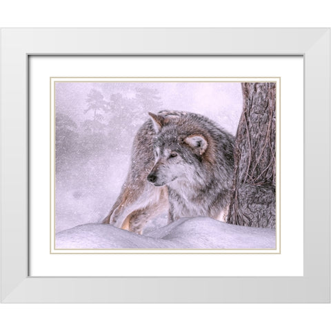 Winters First Hunt White Modern Wood Framed Art Print with Double Matting by Parker, Kelley