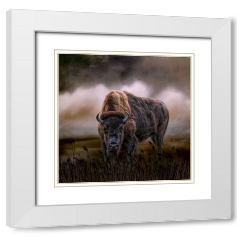 Master of His Herd White Modern Wood Framed Art Print with Double Matting by Parker, Kelley