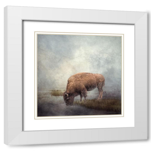At the Watering Hole White Modern Wood Framed Art Print with Double Matting by Parker, Kelley