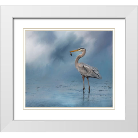 Mornings Catch White Modern Wood Framed Art Print with Double Matting by Parker, Kelley