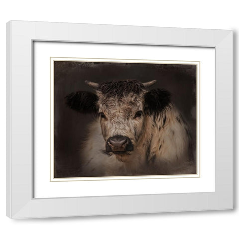 Cow Boy White Modern Wood Framed Art Print with Double Matting by Parker, Kelley