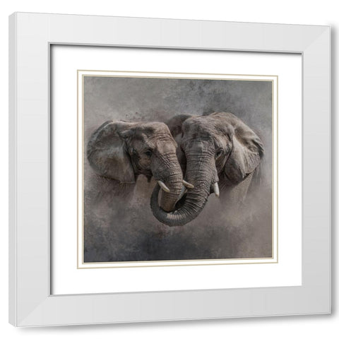 Big Hug White Modern Wood Framed Art Print with Double Matting by Parker, Kelley