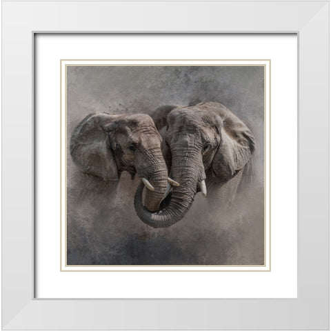 Big Hug White Modern Wood Framed Art Print with Double Matting by Parker, Kelley