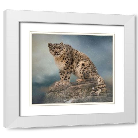 The Snowman White Modern Wood Framed Art Print with Double Matting by Parker, Kelley