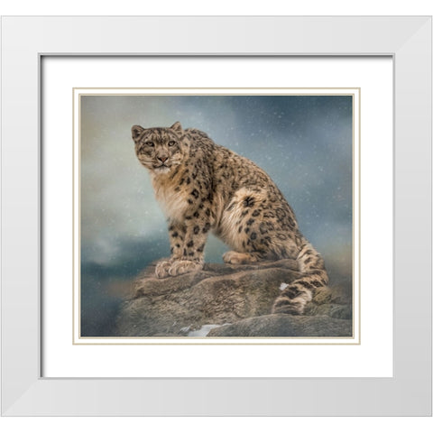 The Snowman White Modern Wood Framed Art Print with Double Matting by Parker, Kelley