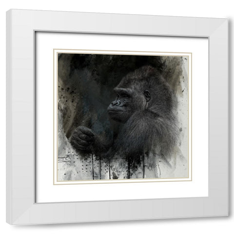Spirit of the Gorilla White Modern Wood Framed Art Print with Double Matting by Parker, Kelley