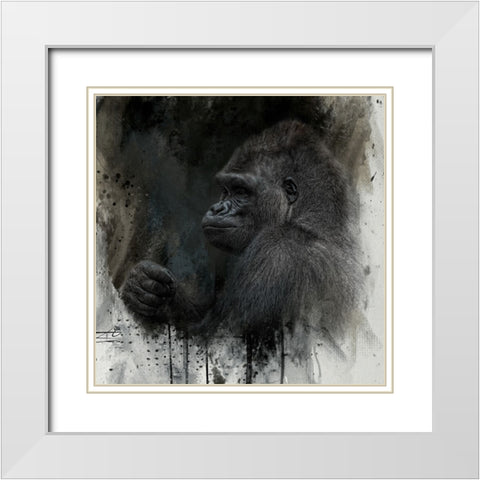 Spirit of the Gorilla White Modern Wood Framed Art Print with Double Matting by Parker, Kelley