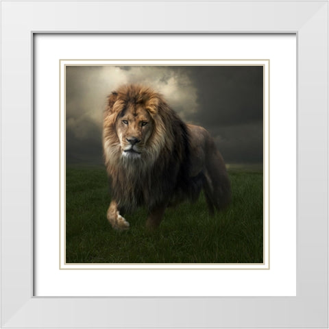 The True King White Modern Wood Framed Art Print with Double Matting by Parker, Kelley