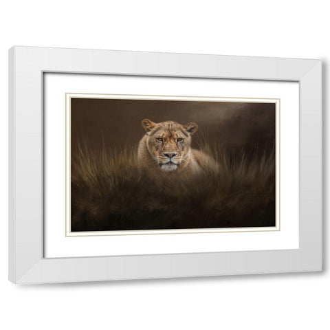 Hiding in the Grass White Modern Wood Framed Art Print with Double Matting by Parker, Kelley