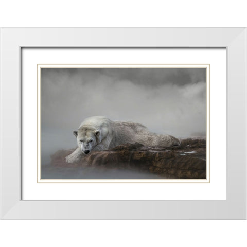 Contended White Modern Wood Framed Art Print with Double Matting by Parker, Kelley