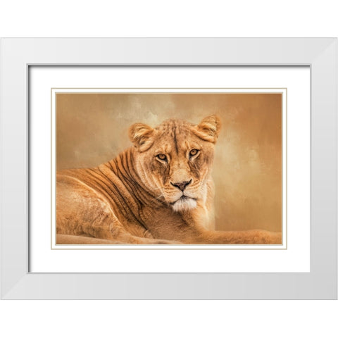 A Mighty Heart White Modern Wood Framed Art Print with Double Matting by Parker, Kelley