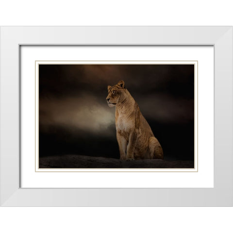 Evening Sentinel White Modern Wood Framed Art Print with Double Matting by Parker, Kelley