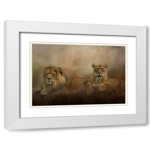 Royal Couple White Modern Wood Framed Art Print with Double Matting by Parker, Kelley