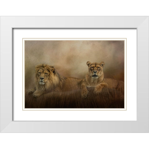 Royal Couple White Modern Wood Framed Art Print with Double Matting by Parker, Kelley