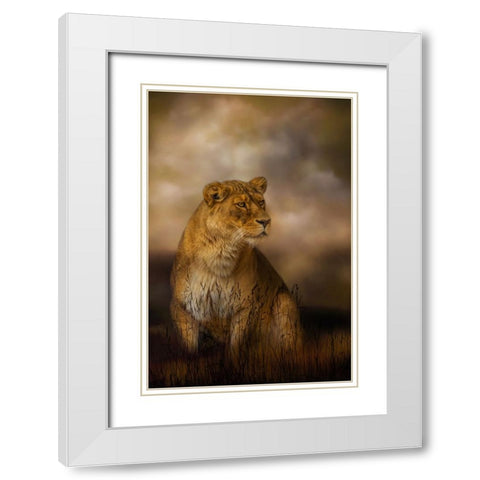 Lone Huntress White Modern Wood Framed Art Print with Double Matting by Parker, Kelley