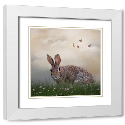 Spring Softie White Modern Wood Framed Art Print with Double Matting by Parker, Kelley
