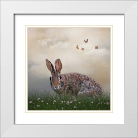 Spring Softie White Modern Wood Framed Art Print with Double Matting by Parker, Kelley