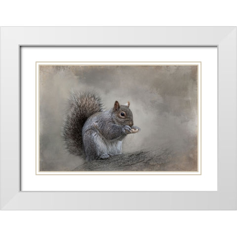 Winter Nibbles White Modern Wood Framed Art Print with Double Matting by Parker, Kelley
