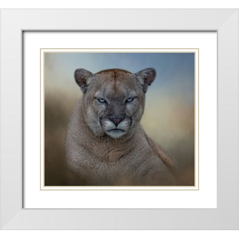 Not Amused White Modern Wood Framed Art Print with Double Matting by Parker, Kelley