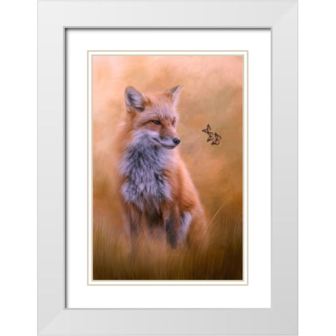 Watching Butterflies White Modern Wood Framed Art Print with Double Matting by Parker, Kelley