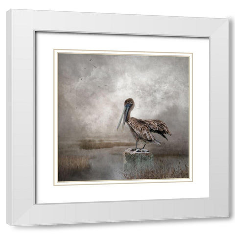 Visitor to the Marshes White Modern Wood Framed Art Print with Double Matting by Parker, Kelley