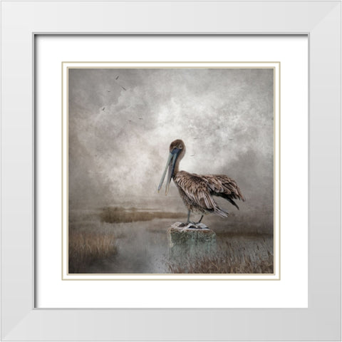Visitor to the Marshes White Modern Wood Framed Art Print with Double Matting by Parker, Kelley