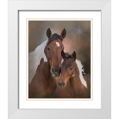 Smore and Chippewa - S Steens Mustangs White Modern Wood Framed Art Print with Double Matting by McFerrin, Larry