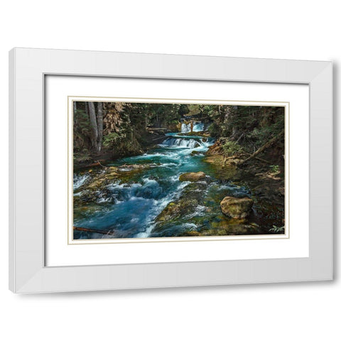 McKensie River White Modern Wood Framed Art Print with Double Matting by McFerrin, Larry