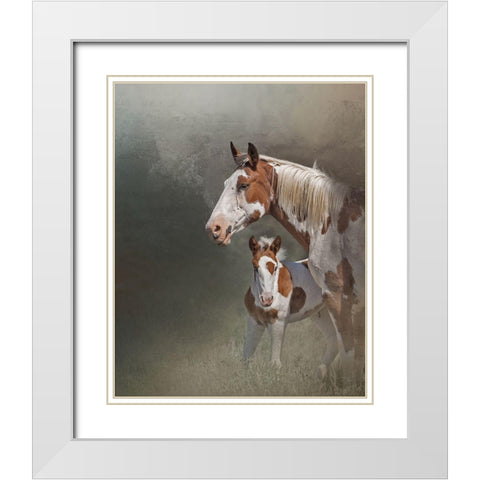 Chinook and Her Foal White Modern Wood Framed Art Print with Double Matting by McFerrin, Larry