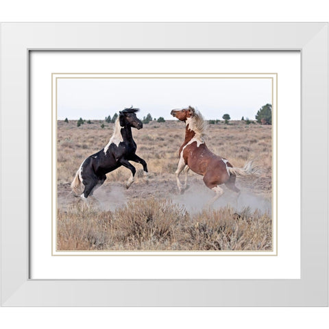 Domino and Aztec White Modern Wood Framed Art Print with Double Matting by McFerrin, Larry