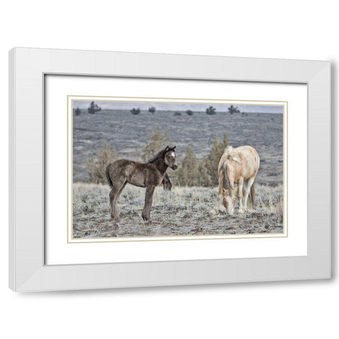 Precious and Dad (Casper) White Modern Wood Framed Art Print with Double Matting by McFerrin, Larry