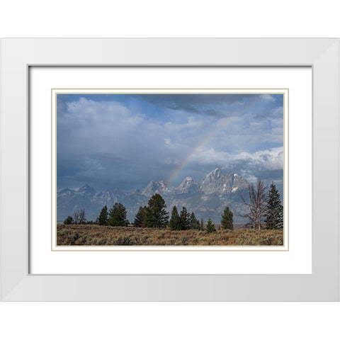 Teton Rainbow White Modern Wood Framed Art Print with Double Matting by McFerrin, Larry