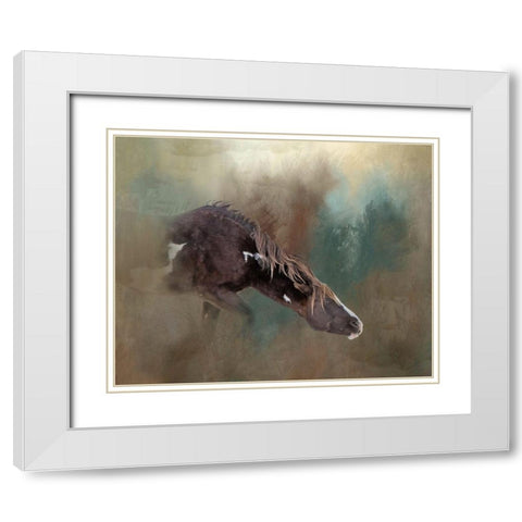 Majesty - Wild Stallion White Modern Wood Framed Art Print with Double Matting by McFerrin, Larry