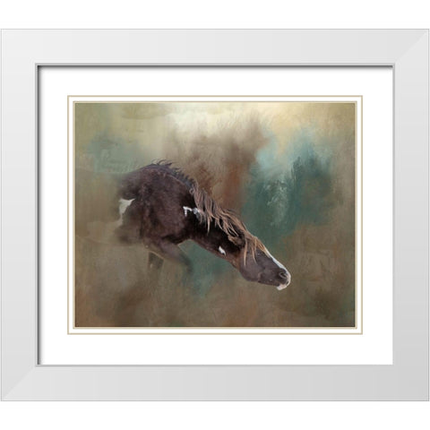 Majesty - Wild Stallion White Modern Wood Framed Art Print with Double Matting by McFerrin, Larry