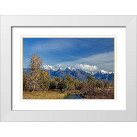 Mission Mountains White Modern Wood Framed Art Print with Double Matting by McFerrin, Larry