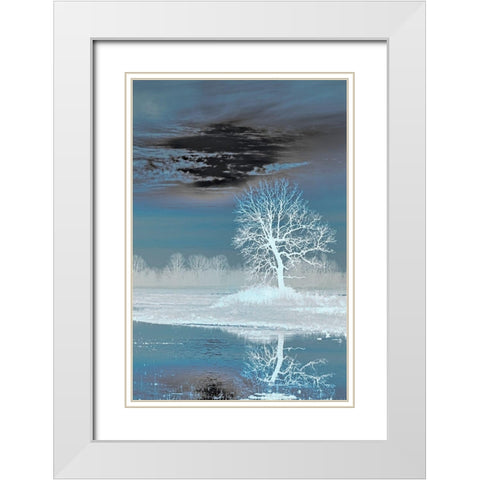Teal Vision White Modern Wood Framed Art Print with Double Matting by McFerrin, Larry