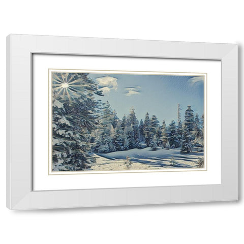 December Dreams White Modern Wood Framed Art Print with Double Matting by McFerrin, Larry