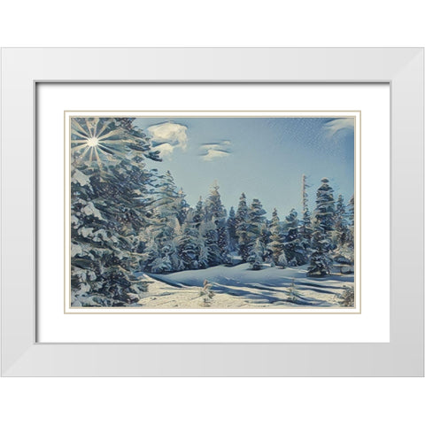 December Dreams White Modern Wood Framed Art Print with Double Matting by McFerrin, Larry
