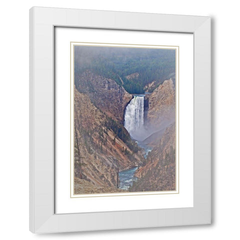 Lower Falls White Modern Wood Framed Art Print with Double Matting by McFerrin, Larry