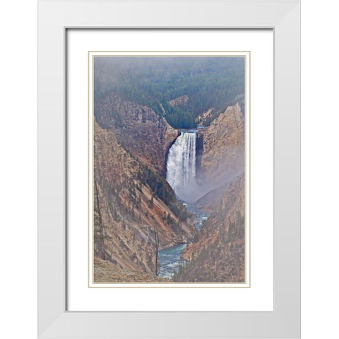 Lower Falls White Modern Wood Framed Art Print with Double Matting by McFerrin, Larry