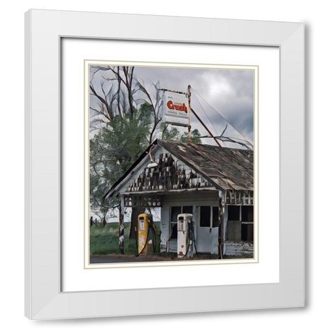 The Old Gas Station White Modern Wood Framed Art Print with Double Matting by McFerrin, Larry