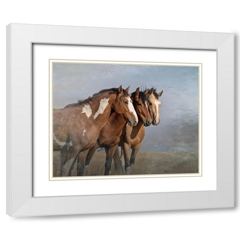 Bachelor Buddies White Modern Wood Framed Art Print with Double Matting by McFerrin, Larry