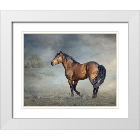 Wicasa White Modern Wood Framed Art Print with Double Matting by McFerrin, Larry